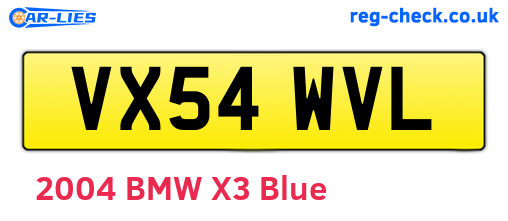 VX54WVL are the vehicle registration plates.