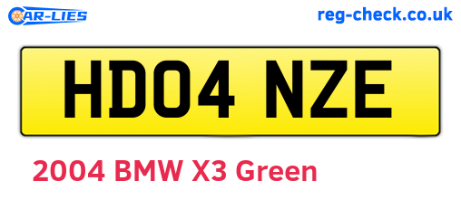 HD04NZE are the vehicle registration plates.