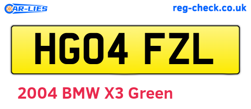HG04FZL are the vehicle registration plates.