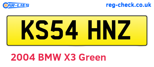 KS54HNZ are the vehicle registration plates.