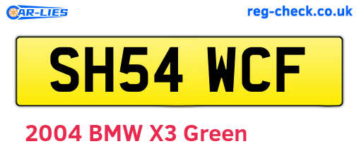 SH54WCF are the vehicle registration plates.