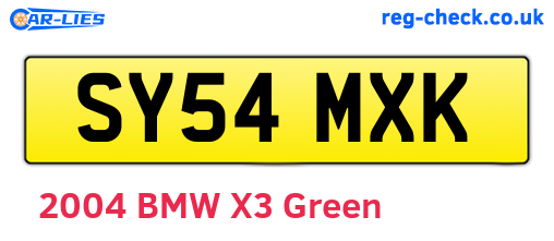 SY54MXK are the vehicle registration plates.