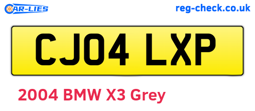 CJ04LXP are the vehicle registration plates.