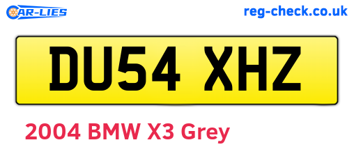 DU54XHZ are the vehicle registration plates.