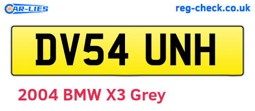 DV54UNH are the vehicle registration plates.
