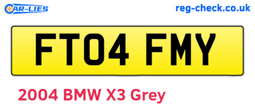 FT04FMY are the vehicle registration plates.
