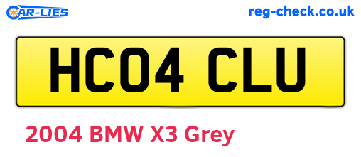 HC04CLU are the vehicle registration plates.