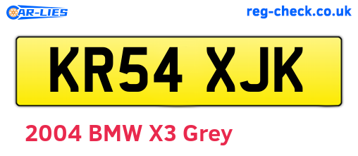 KR54XJK are the vehicle registration plates.