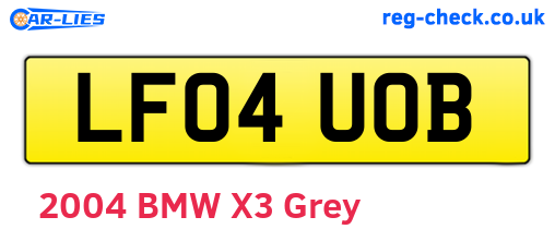 LF04UOB are the vehicle registration plates.