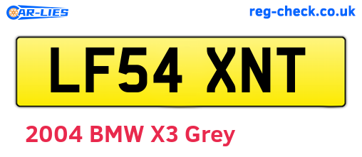 LF54XNT are the vehicle registration plates.