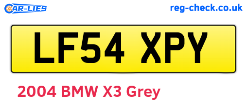LF54XPY are the vehicle registration plates.