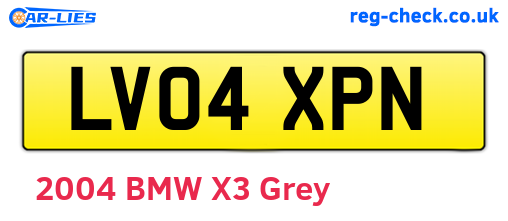 LV04XPN are the vehicle registration plates.