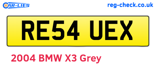 RE54UEX are the vehicle registration plates.
