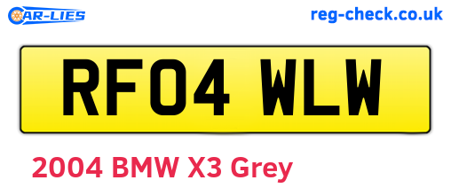 RF04WLW are the vehicle registration plates.