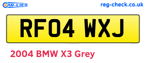 RF04WXJ are the vehicle registration plates.