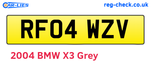 RF04WZV are the vehicle registration plates.