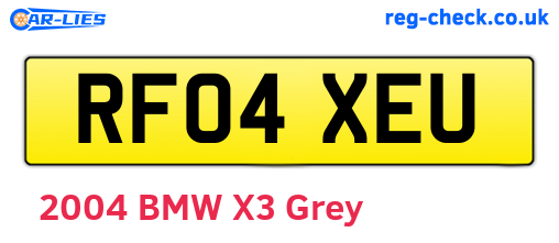 RF04XEU are the vehicle registration plates.