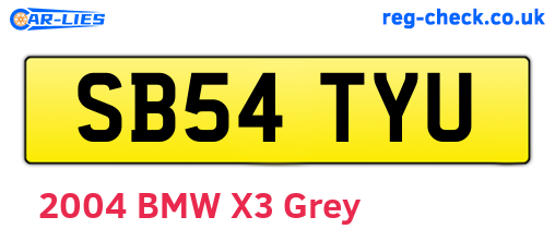 SB54TYU are the vehicle registration plates.