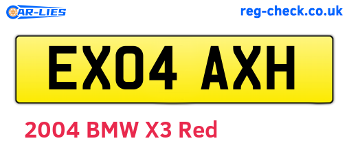 EX04AXH are the vehicle registration plates.