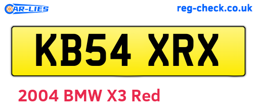 KB54XRX are the vehicle registration plates.