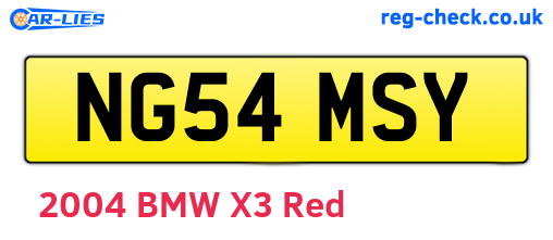 NG54MSY are the vehicle registration plates.