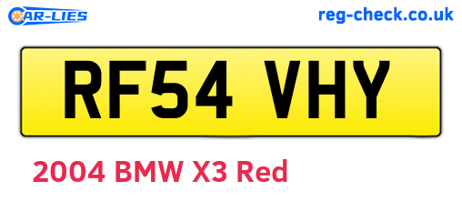 RF54VHY are the vehicle registration plates.