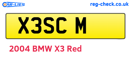 X3SCM are the vehicle registration plates.
