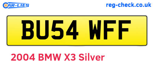BU54WFF are the vehicle registration plates.