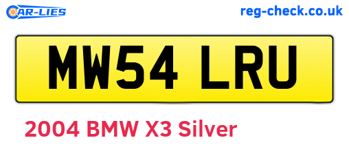 MW54LRU are the vehicle registration plates.
