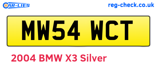 MW54WCT are the vehicle registration plates.