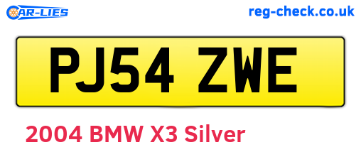 PJ54ZWE are the vehicle registration plates.