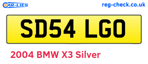 SD54LGO are the vehicle registration plates.