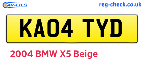 KA04TYD are the vehicle registration plates.