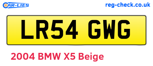 LR54GWG are the vehicle registration plates.