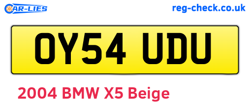 OY54UDU are the vehicle registration plates.