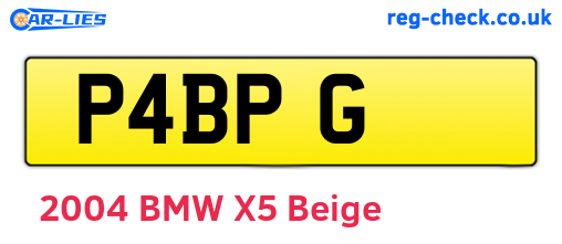 P4BPG are the vehicle registration plates.
