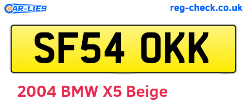 SF54OKK are the vehicle registration plates.