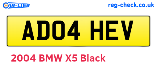 AD04HEV are the vehicle registration plates.