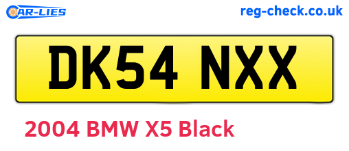 DK54NXX are the vehicle registration plates.