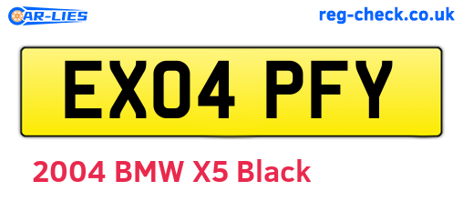 EX04PFY are the vehicle registration plates.