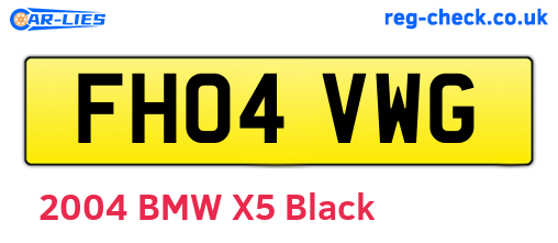 FH04VWG are the vehicle registration plates.