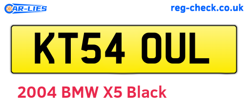 KT54OUL are the vehicle registration plates.