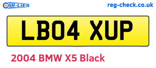 LB04XUP are the vehicle registration plates.