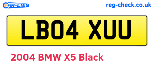LB04XUU are the vehicle registration plates.
