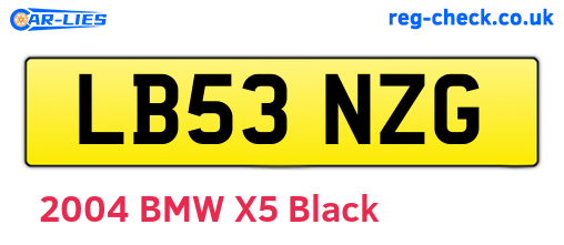 LB53NZG are the vehicle registration plates.