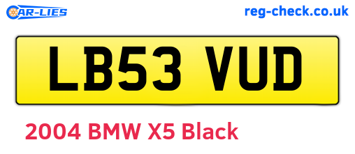 LB53VUD are the vehicle registration plates.