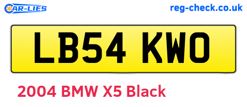 LB54KWO are the vehicle registration plates.