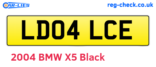 LD04LCE are the vehicle registration plates.