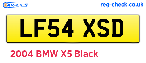 LF54XSD are the vehicle registration plates.