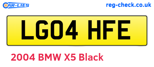 LG04HFE are the vehicle registration plates.